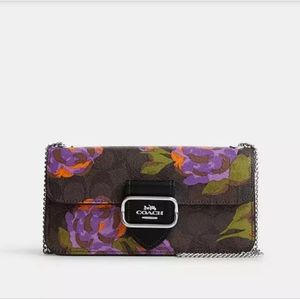 New! 🆕 Silver/Brown/Iris Multi Morgan Crossbody In Signature Canvas With